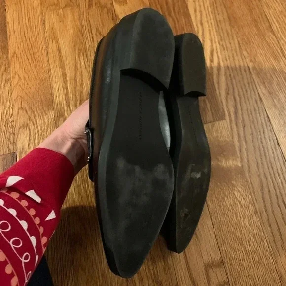 Rebecca Minkoff Petra Black Pointed Toe Studded Leather Loafers Size 6.5 - Picture 5 of 6